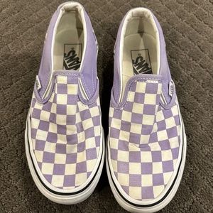 Purple Checkerboard Vans W 6.0